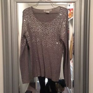 Sequined long sleeve blouse